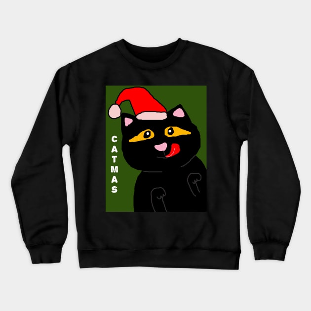 Christmas catma black cat funny Crewneck Sweatshirt by 4wardlabel